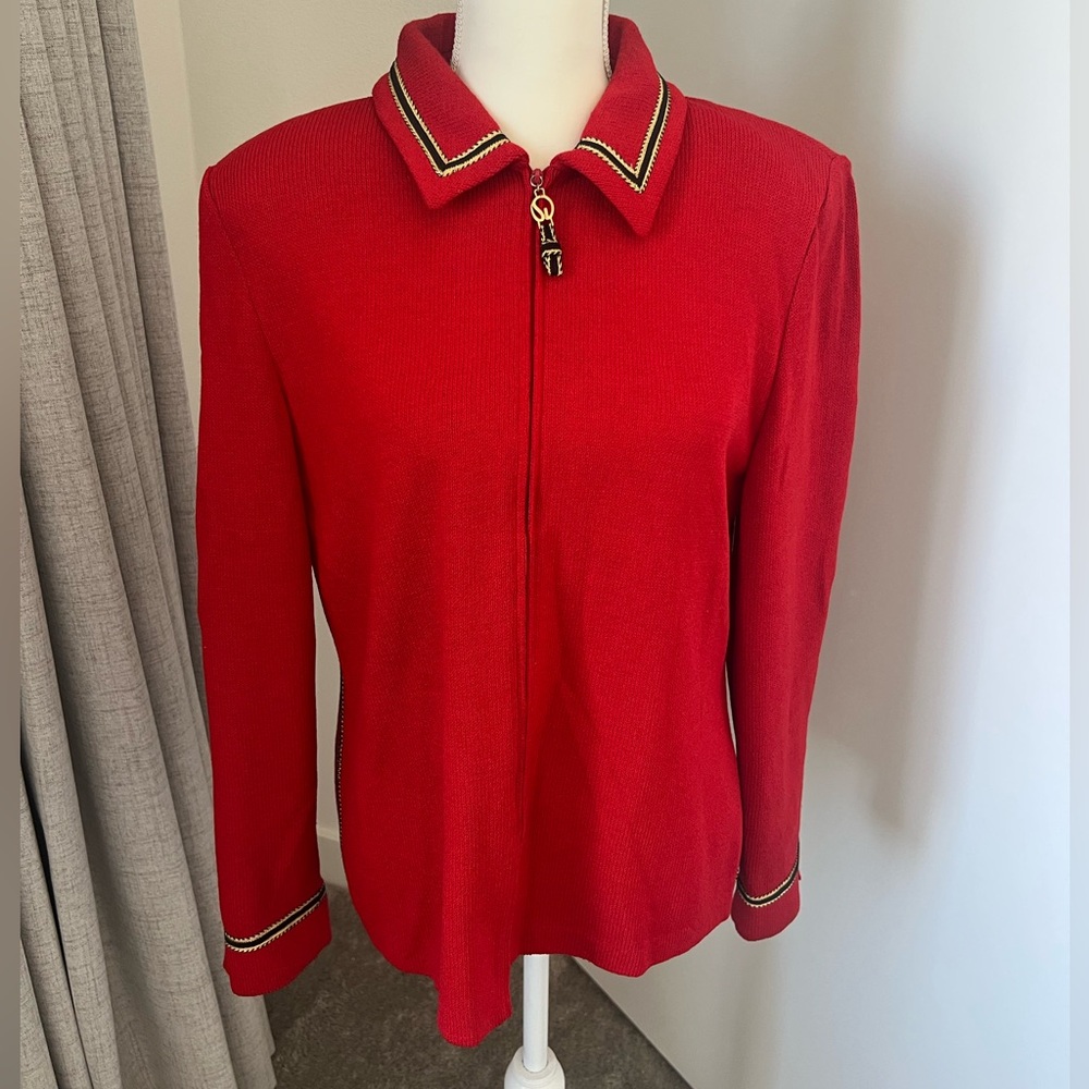 St. John Red Knit Jacket